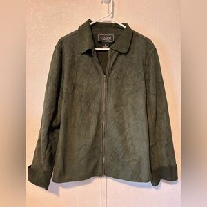COACO Green suede zip jacket